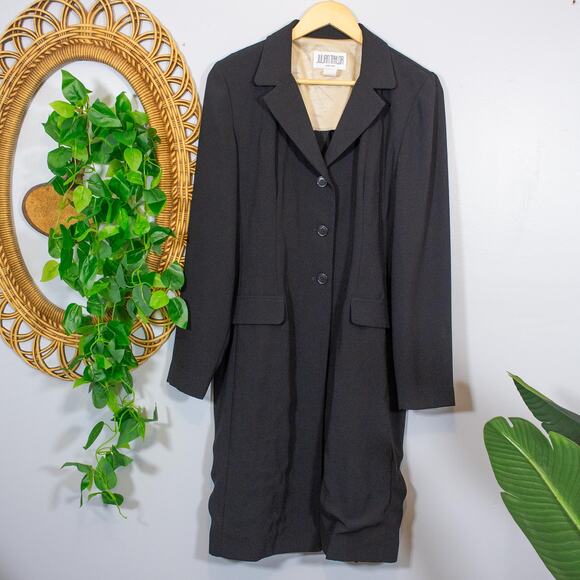 Julian Taylor Black Long Blazer Dress Tailored Minimalist USA Made | True Winter - Picture 2 of 8